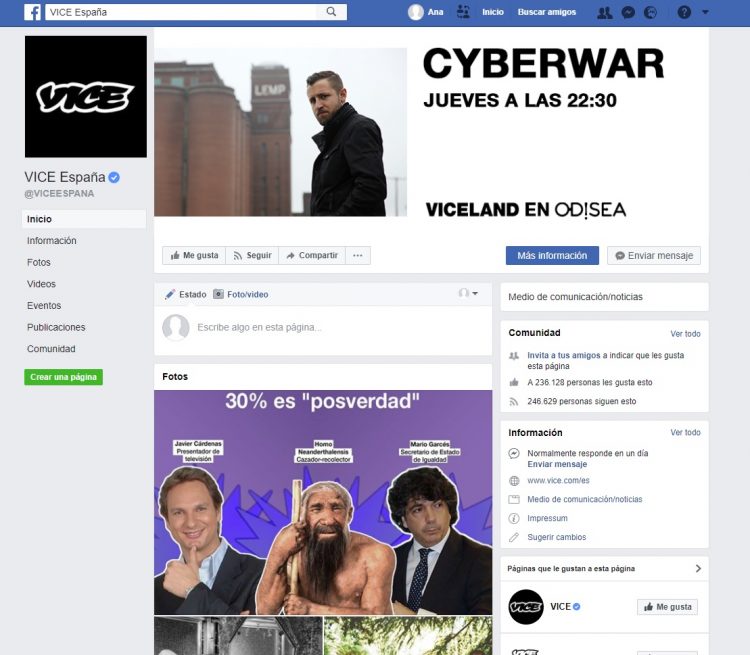 Facebook Vice España
